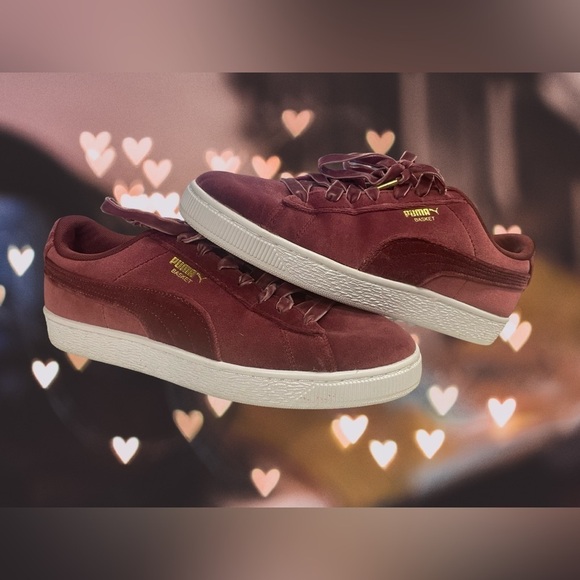 Puma basket, low top men’s sneaker. Red velvet size 7. - Picture 1 of 7
